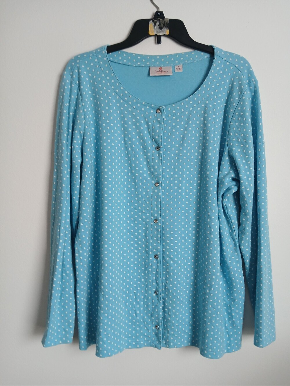 Quacker Factory Polka Dot Snap Top Size XL